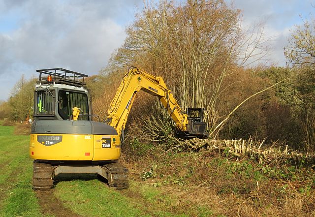 Dymax tree shears on 8 t excavator 4, Elm Farm, 11 Dec 2014